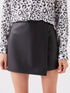 LC Waikiki Women's Tight Fit Leather Look Straight Shorts Skirt